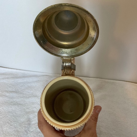 Vintage GERZ W. GERMANY 20 oz Stoneware Beer Stein with Pewter Lid - Picture 11 of 16